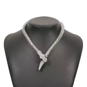 Rhinestone Snake Choker <b>Necklace</b> <b>Statement</b> Serpent Collar for Women Party Jewelry - Product Image 5