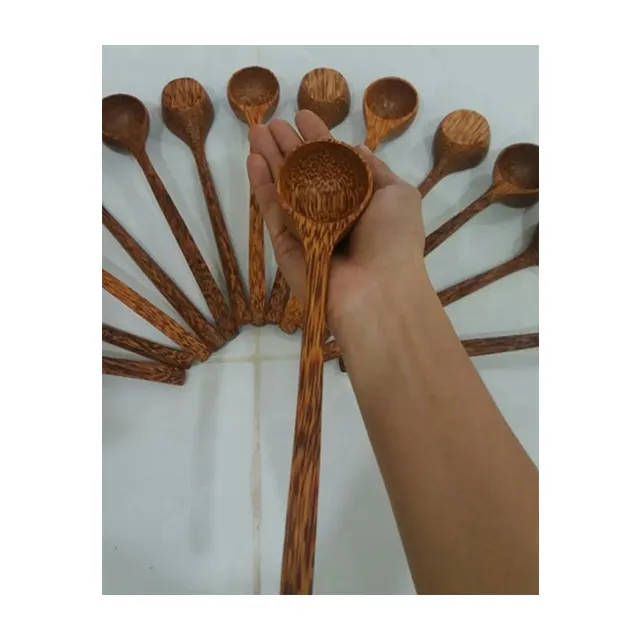 Cuchara medidora de madera Vintage para té de coco, cuchara medidora de especias, cubo de agua, precio barato, 0084817092069 WS