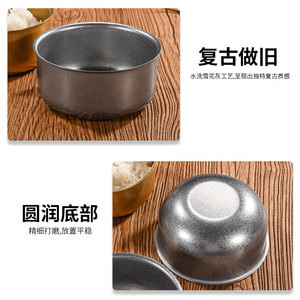 ชามขนมสแตนเลสแบบย้อนยุค จานใส่เครื่องปรุงทรงกลมหนา สำหรับงานเลี้ยงแคมป์ปิ้ง อาหารโรงแรม สีพื้น - Product Image 4