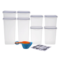 Récipient de stockage hermétique en plastique de 2 L pour riz, noix, guimauves, éponges, farine de riz, distributeur