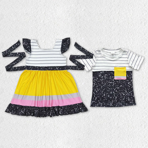 Ensemble 2 pièces en coton pour enfants, filles et garçons, t-shirt à manches courtes avec applique dinosaure et short à carreaux, tenue de rentrée scolaire - Product Image 4
