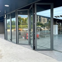 Porte pliante en alliage d'aluminium robuste, à rupture de pont thermique, résistante aux typhons, double vitrage, étanche, pour balcon, véranda, villa, hôtel