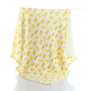 고품질 41x41'' 100% 유기농 면 6겹 거즈 아기 담요 (잎 무늬 직조 및 혼합 충전재 포함) - Product Image 4