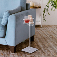 Table de boisson détachable en acrylique transparent portable sur mesure pour petit espace canapé table d'appoint pour café collation