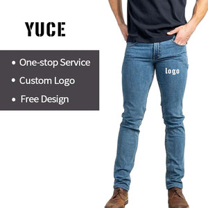 <span class=keywords><strong>Jeans</strong></span> Skinny Elasticizzati di Alta Qualità a Vita Media, Denim Blu Personalizzato <span class=keywords><strong>Super</strong></span> Aderente per Pantaloni da Uomo - Product Image 2