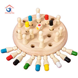 Ajedrez de memoria de madera educativo para niños Juguete interactivo de cuentas para padres e hijos - Product Image 1