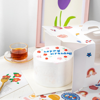 Boîte à gâteau en papier personnalisée avec poignées, boîte pliante avec fenêtre transparente en PET, boîtes de boulangerie pour gâteaux