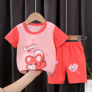 Nouvelle tenue d'été 2021 à manches courtes en coton pour garçons, vêtements coréens pour bébés, nouvelle collection de vêtements pour filles, vêtements pour enfants - Product Image 4