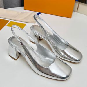 Zapatos de tacón alto formales de marca famosa de diseñador de alta calidad, zapatos Mary Jane de punta redonda, versátiles y casuales para mujer. - Product Image 4