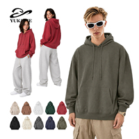 Sudadera con Capucha para Hombre YKH, 350GSM, Tela de Rizo, Logotipo Personalizado, Algodón de Alta Calidad, Manga Larga, Talla Grande