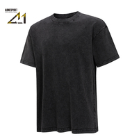 T-shirt ample délavé pour homme, 300 g/m², 100 % coton, style vintage streetwear, service OEM de personnalisation de logo
