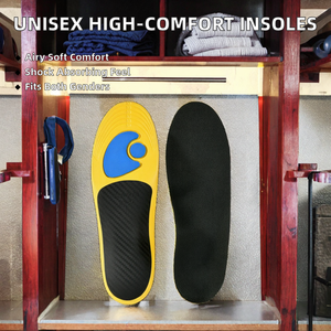 Semelles de sport unisexes 2 pièces haute densité, respirantes, absorbant la transpiration, confortables, en EVA souple, haute élasticité, antichoc - Product Image 2