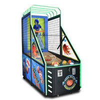 Machine de jeu d'arcade de basket-ball électronique miniature avec fente à monnaie, cadre métallique, interface en anglais pour 1 joueur, utilisation en intérieur