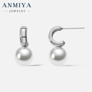 Oecchino con cerchio di perle in argento 925 10mm antiallergico S925 orecchini con perno di perle d'acqua dolce in argento Sterling - Product Image 2