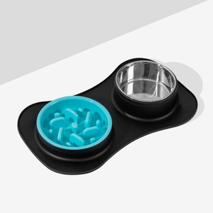 Comedero Doble Plegable Ecológico para Perros y Gatos, Antiderrames, de Silicona, Impermeable, con Diseño de Animales, Alimentador Lento para Mascotas - Product Image 3