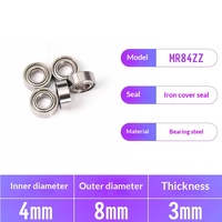 MR84ZZ 4x8x3mm P5 Bantalan Baja Miniatur Bantalan Bola Alur Dalam Berpelindung Ganda untuk Motor Tanpa Sikat Sikat Gigi Elektrik