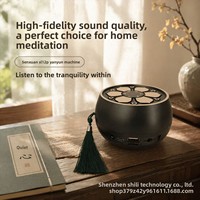 Haut-parleur de méditation pour cérémonie du thé et encens, avec minuterie, télécommande, écran d'affichage, aromathérapie et prise en charge USB/carte TF