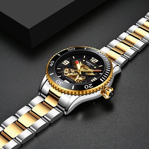 Drioshipping 2399 reloj automático de acero inoxidable para hombre Turbillion 41mm acero dorado lujo cuarzo negocios moda aleación - Product Image 6