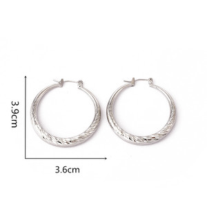 <b>Hoop</b> <b>Earrings</b> Round Gold <b>Silver</b> Rose Gold Copper Alloy Party Fashion Jewelry Large Irregular Cut <b>Earrings</b> - Product Image 5
