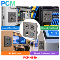 Coupleur CAT6 RJ45 D-Type à montage sur panneau, femelle-femelle, adaptateur de traversée Ethernet pour armoire de contrôle réseau industrielle, rack IT AV