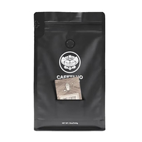 Sachet d'emballage de café personnalisé en papier kraft imprimé avec fente pour carte et fermeture éclair refermable
