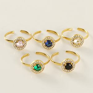 18K Gold CZ Open Gemstone <b>Ring</b> Gold Pear Shaped <b>Statement</b> <b>Ring</b> Drop Fashion Jewelry <b>Rings</b> - Product Image 2
