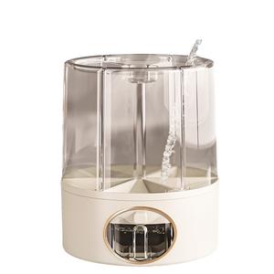 Reisbehälter und Müslispender, 360° drehbar für Haus und Küche, durchsichtiger Organizer aus Kunststoff, Vorratsbehälter für Trockenlebensmittel mit 6 Fächern - Product Image 5