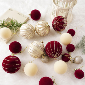 Flocked Shatterproof Xmas Balls Decor Hanging Ornament 36PCS Velvet <b>Christmas</b> Ball Ornaments Set for Tree Decorations - Product Image 3