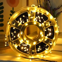 Guirlande lumineuse solaire hexagonale V8 transfrontalière étanche IP44 pour terrasses, extérieurs, campings