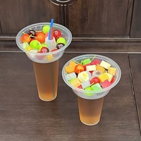 Gobelet personnalisé 2-en-1 de 500 ml et 700 ml pour snacks et boissons avec couvercle dôme, idéal pour le branding des salons de pop-corn, poulet frit et bubble tea