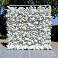 Décor de mariage, panneau mural floral en forme de cœur rouge, fond de scène en fleurs artificielles en soie 3D pour proposition de mariage