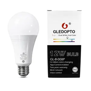 Gledopto GL-B-008P ZigBeeE27電球1000ルーメン調整可能ホワイトアンビエンス2000K-6500KCRI80スマートZigBee3.0ProGU10スポットライト電球