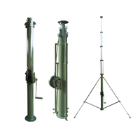 Mât rétractable pour antenne monté sur véhicule terrestre avec treuil, utilisation manuelle, 10m 8m 6m 5m