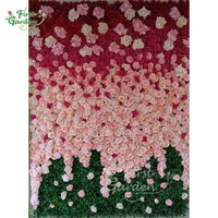 Premier jardin fantaisie écarlate rose vert pelouse fleur artificielle mur mariage Restaurant hôtel librairie événements fête mur décor