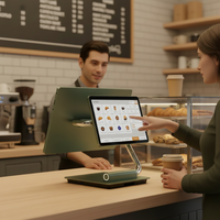 Sistem POS Layar Sentuh HD 15,6 inci, Terminal POS Kasir Opsional Layar Tunggal/Ganda, untuk Penggunaan Komersial