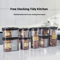 Jenson Boîte de rangement sous vide transparente scellée en PET Récipient alimentaire rectangulaire en plastique pour la cuisine-pour légumes grains de café