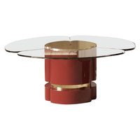 Ensemble de table centrale en verre doré rond de bureau minimaliste fantaisie décoration de pièce design table basse en métal de luxe moderne pour mariage