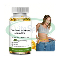 VitaSpring Supplément Brûleur de Graisse Extrait de Thé Vert Minceur Matcha Bio CLA L-carnitine Gélules au Thé Vert
