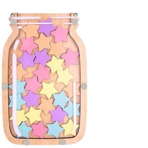 Wooden <b>Reward</b> <b>Jar</b> With Acrylic Tokens 20cm For Kids Learning Storage Box - Product Image 5