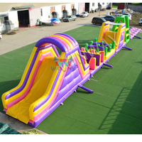 Parcours d'obstacles gonflable d'usine, qualité commerciale, course d'obstacles avec toboggan, jeu d'escalade pour enfants et adultes, jeu d'obstacles gonflable d'extérieur