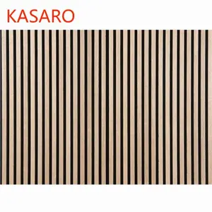 KASARO Painéis de parede de ripas acústicas para edifícios de escritórios com design de modelo 3D de boa qualidade à prova de som