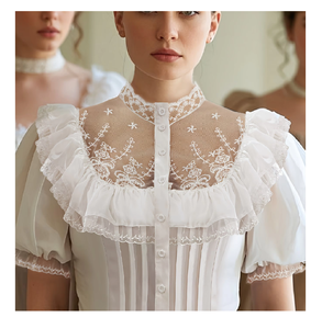 Producto Ligero y Duradero, la Mejor Camisa de Encaje Blanco Vintage Personalizada 2026 para Mujer - Product Image 6
