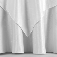 Nappe de mariage à carreaux blancs ronde en polyester de 120 pouces Nappe d'événement