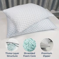Bantal Hotel bintang 5 bantal bambu pendingin es penutup yang dapat dicuci bantal busa memori robek untuk menyesuaikan loteng