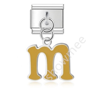 Pulsera Italiana de Acero Inoxidable para Parejas con Letras Inglesas Coloridas de la A a la Z Colgantes para Colgar en la Pulsera Italiana - Product Image 3