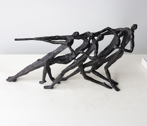 ของตกแต่งบ้านสไตล์วินเทจ รูปนักดึงเชือก ทำจากโลหะผสมสีดำ สำหรับโอกาสพิเศษ ยี่ห้อ EvelynLivingroom - Product Image 3