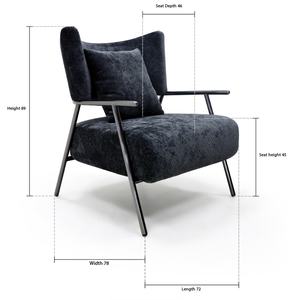 Light Luxury <b>Chair</b> Metal Frame Fabric Armchair Interior Living Room Furniture High End <b>Reading</b> <b>Chair</b> Loft Apartment <b>Chair</b> Seats - Product Image 6