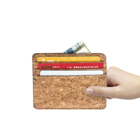 Dompet Kartu Tipis dari Kayu Gabus Lembut untuk Pria, Dompet Kartu Unisex Kecil dan Pendek untuk Kartu Identitas Bisnis