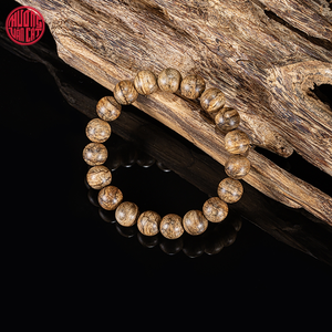 Vietnam Oud Wood <b>Bracelet</b> 10mm Floral Grain Beads with Mature Oil Content Sophisticated Natural Jewelry - Product Image 1