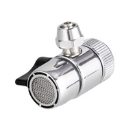 Robinet de salle de bain et de cuisine HI-TEK Modèle HB-FL008 en alliage de zinc chromé à commande manuelle, avec adaptateur de robinet et inverseur de débit